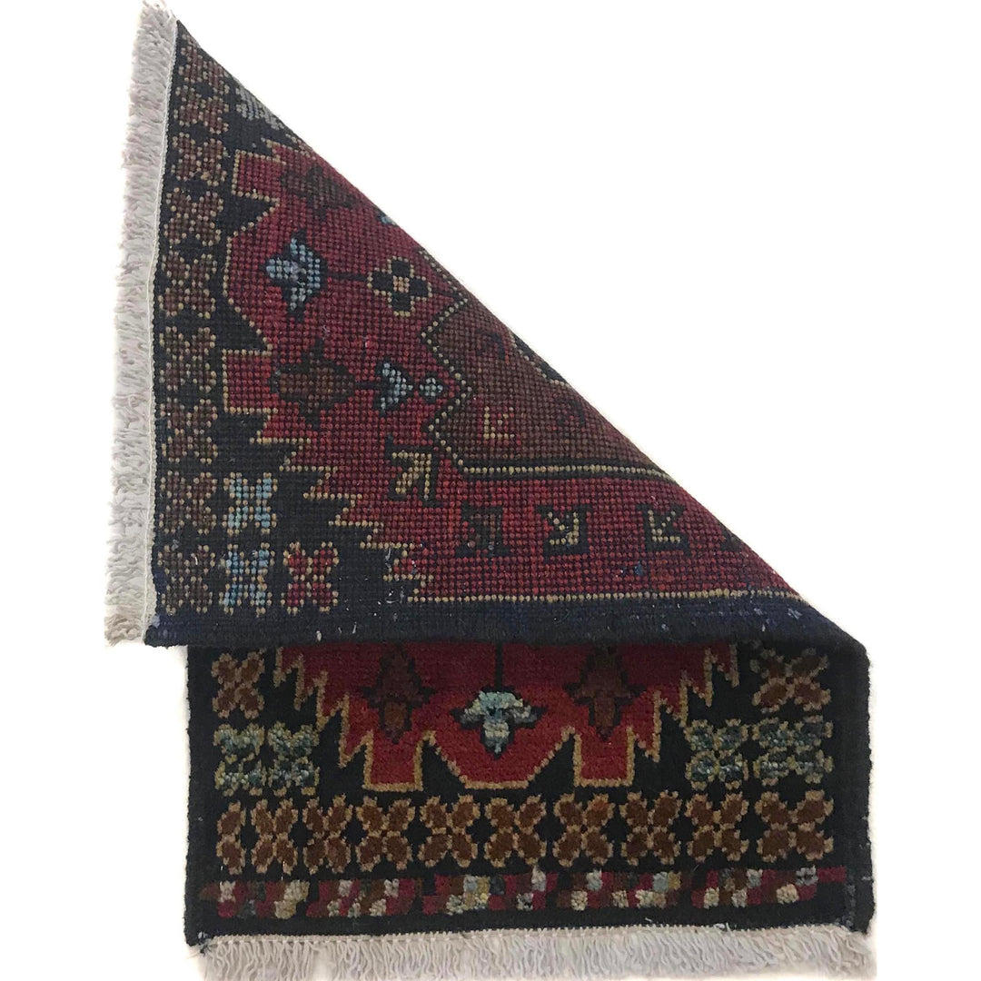Red Afghan Oriental Rug 1' 3" x 1' 10" Hand-Knotted | No. AL50739