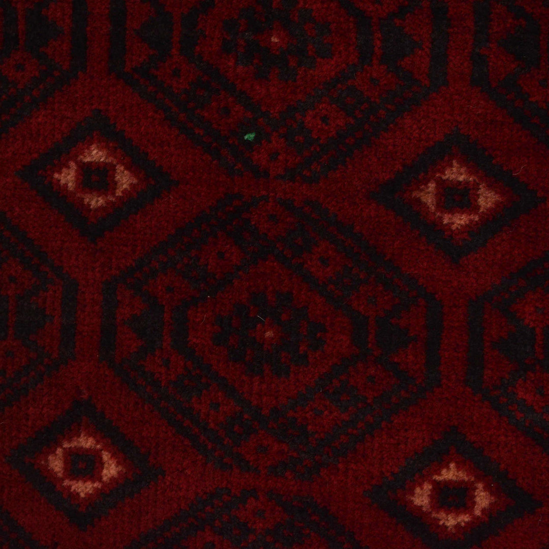 Red Afghan Baluchi Rug 2' 4" x 6' 4" Hand-Knotted border