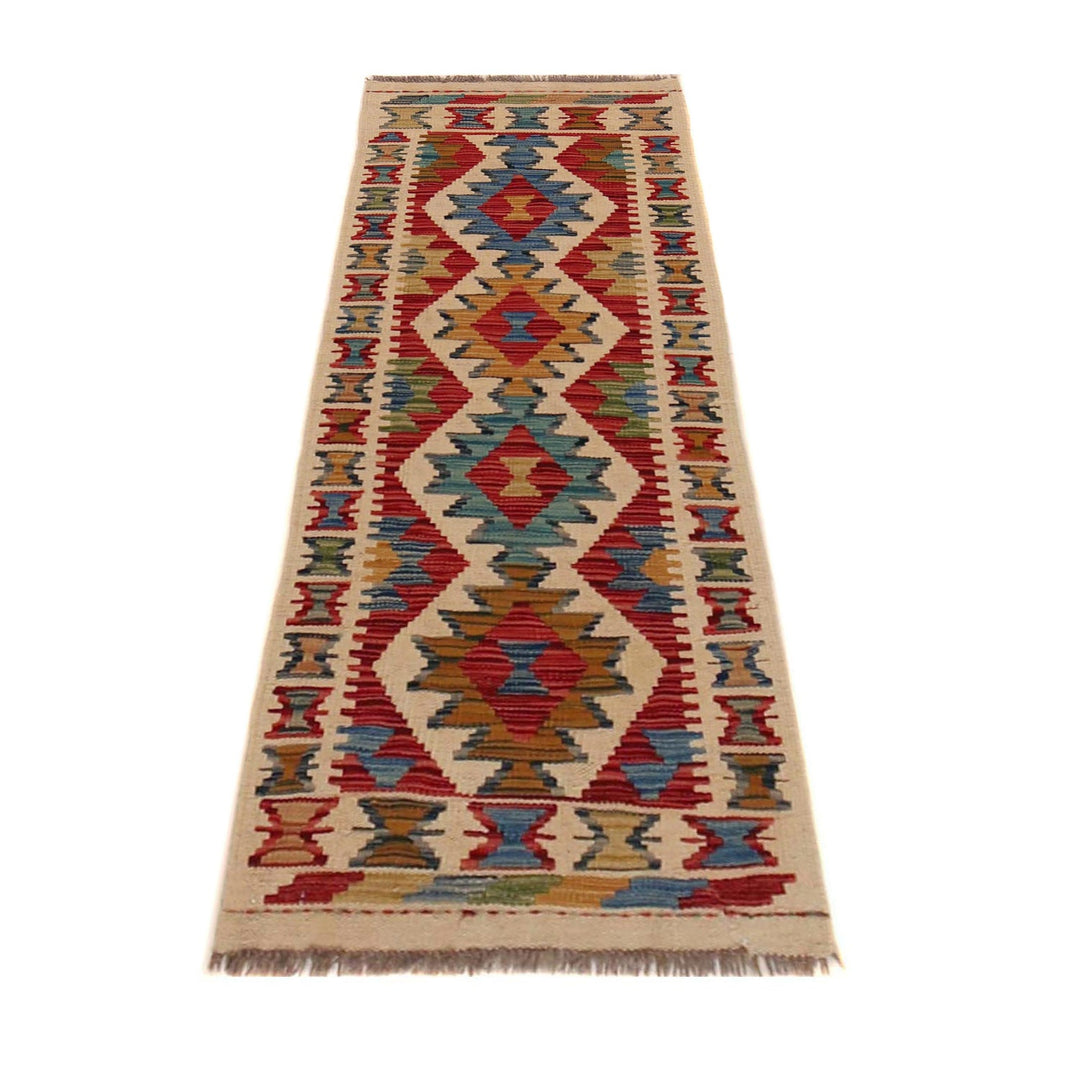 Hand Knotted Afghan Style Kilim Runner 1' 8" x 4' 10" - No. AL75013
