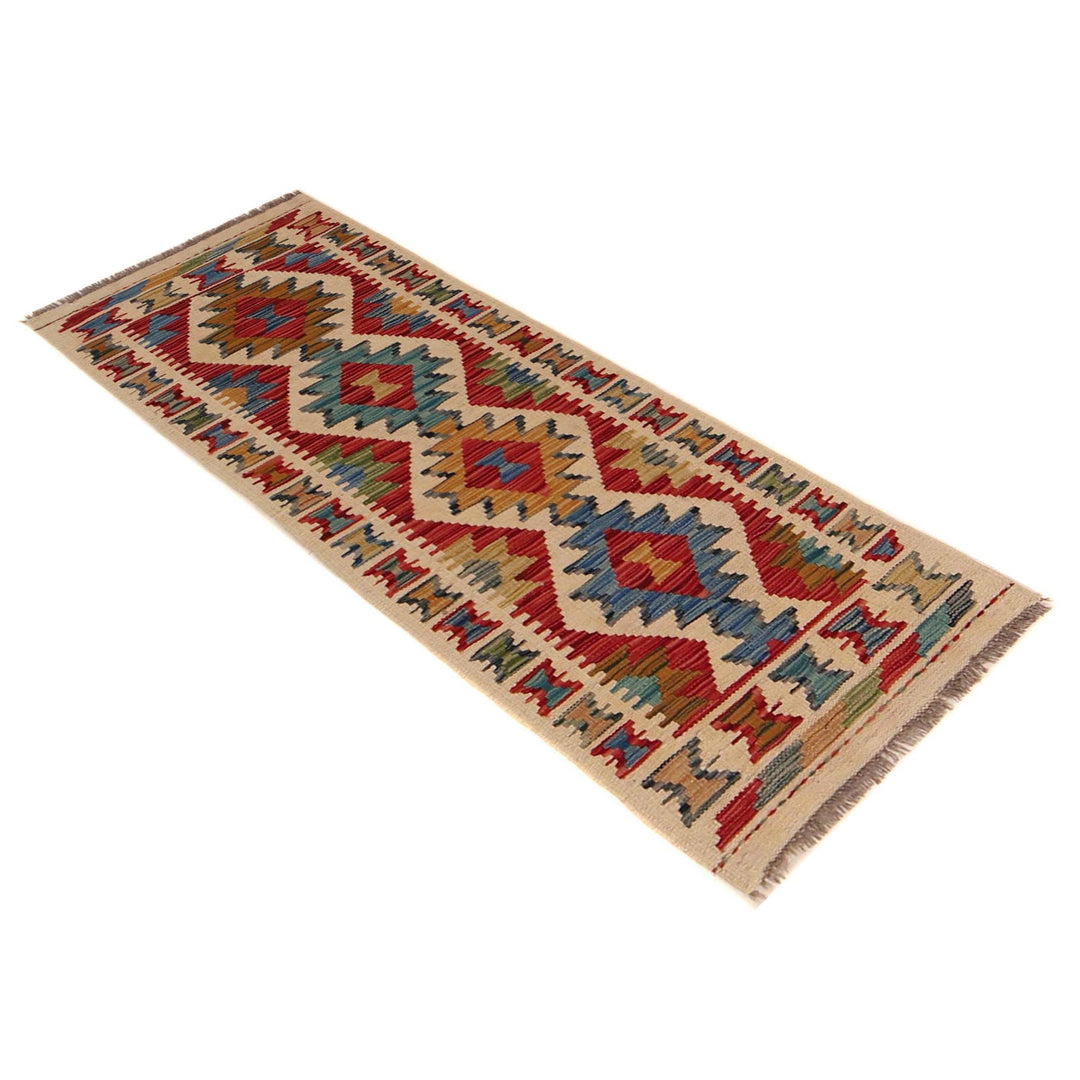 Hand Knotted Afghan Style Kilim Runner 1' 8" x 4' 10" - No. AL75013