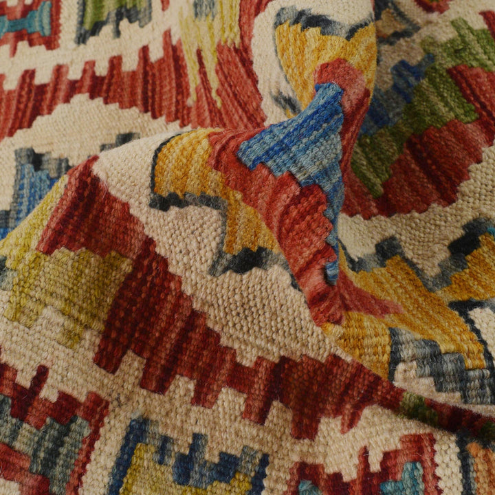 Hand Knotted Afghan Style Kilim Runner 1' 8" x 4' 10" - No. AL75013