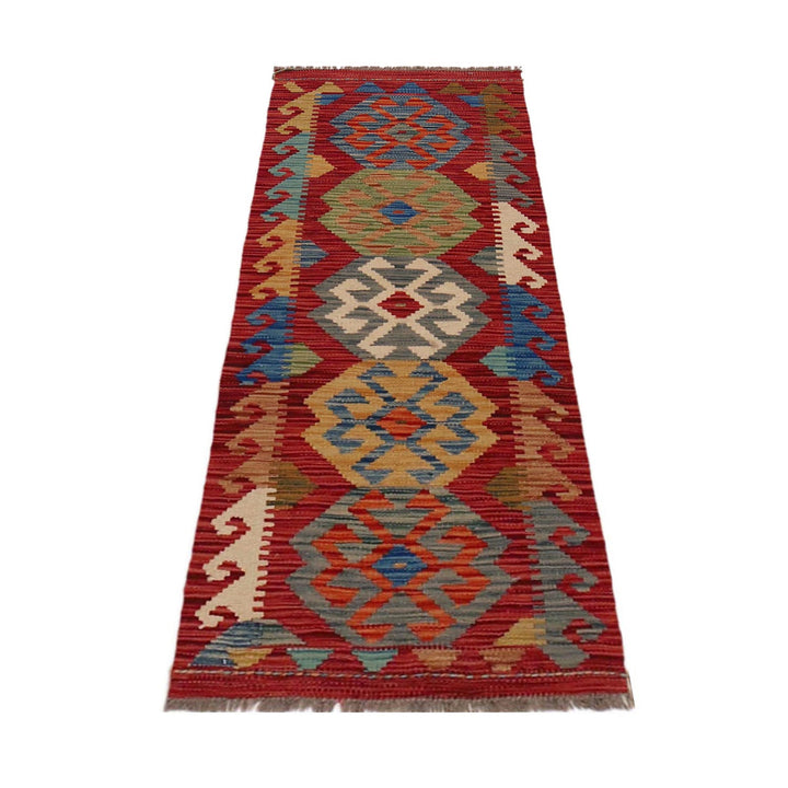 Hand Woven Wool Kelim Runner 1' 8" x 4' 11" - No. AL34417