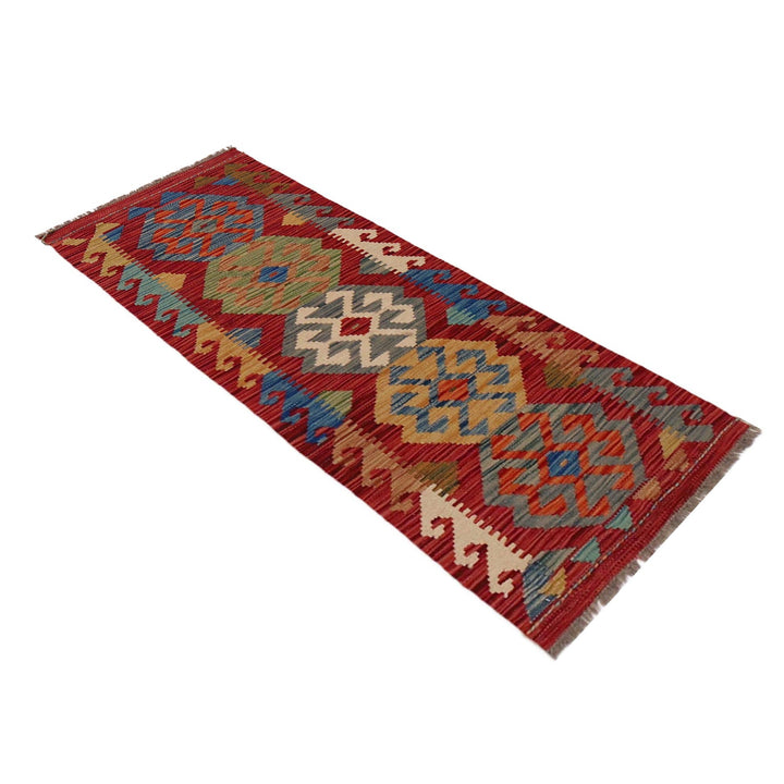 Hand Woven Wool Kelim Runner 1' 8" x 4' 11" - No. AL34417