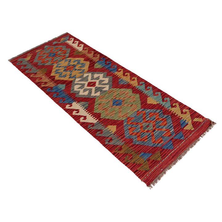 Hand Woven Wool Kelim Runner 1' 8" x 4' 11" - No. AL34417
