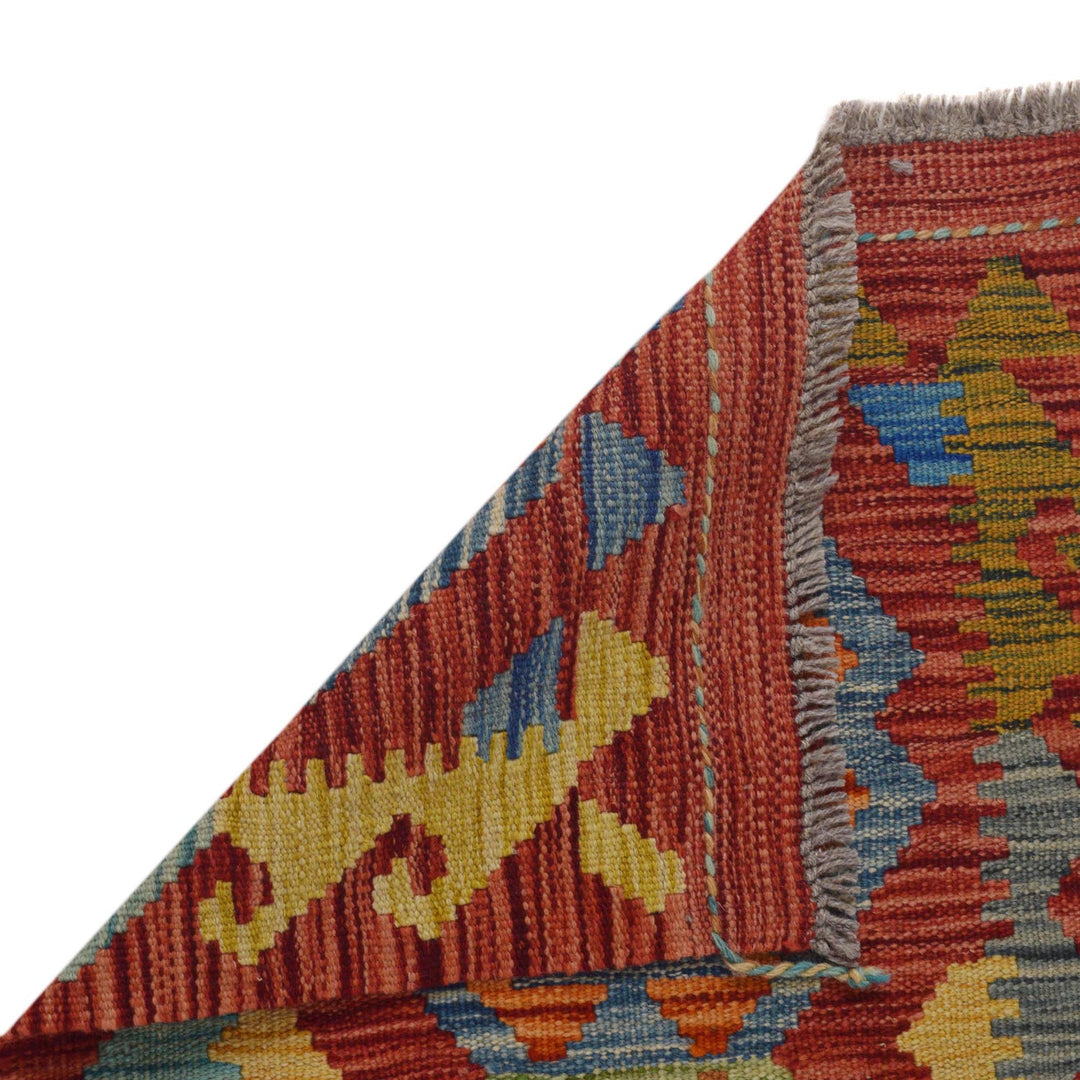 Hand Woven Wool Kelim Runner 1' 8" x 4' 11" - No. AL34417