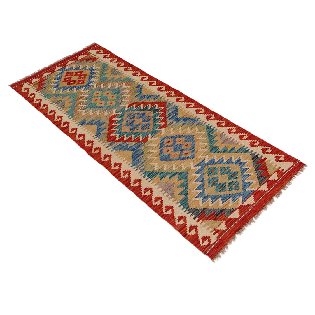 Handmade Turkish Design Wool Kilim Runner 1' 10" x 4' 11" - No. AL59660