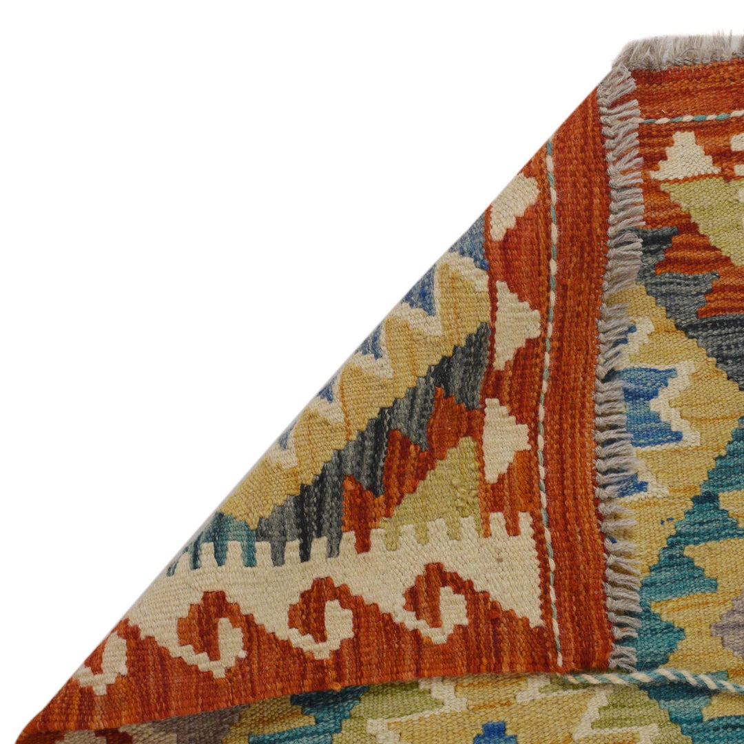 Handmade Turkish Design Wool Kilim Runner 1' 10" x 4' 11" - No. AL59660
