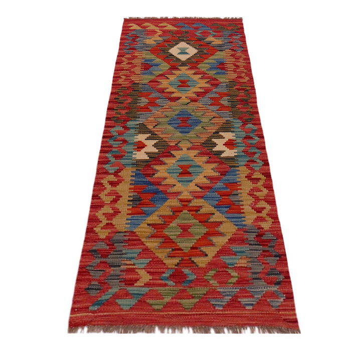 Afghan Vegetable Kilim Rug 1' 9" x 5' 0" Flat-Weave detail