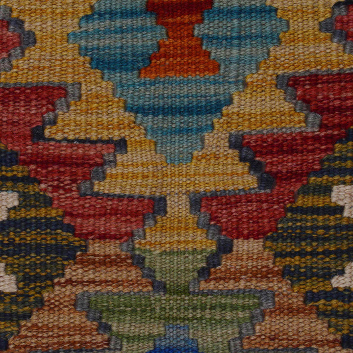 Afghan Vegetable Kilim Rug 1' 9" x 5' 0" Flat-Weave border