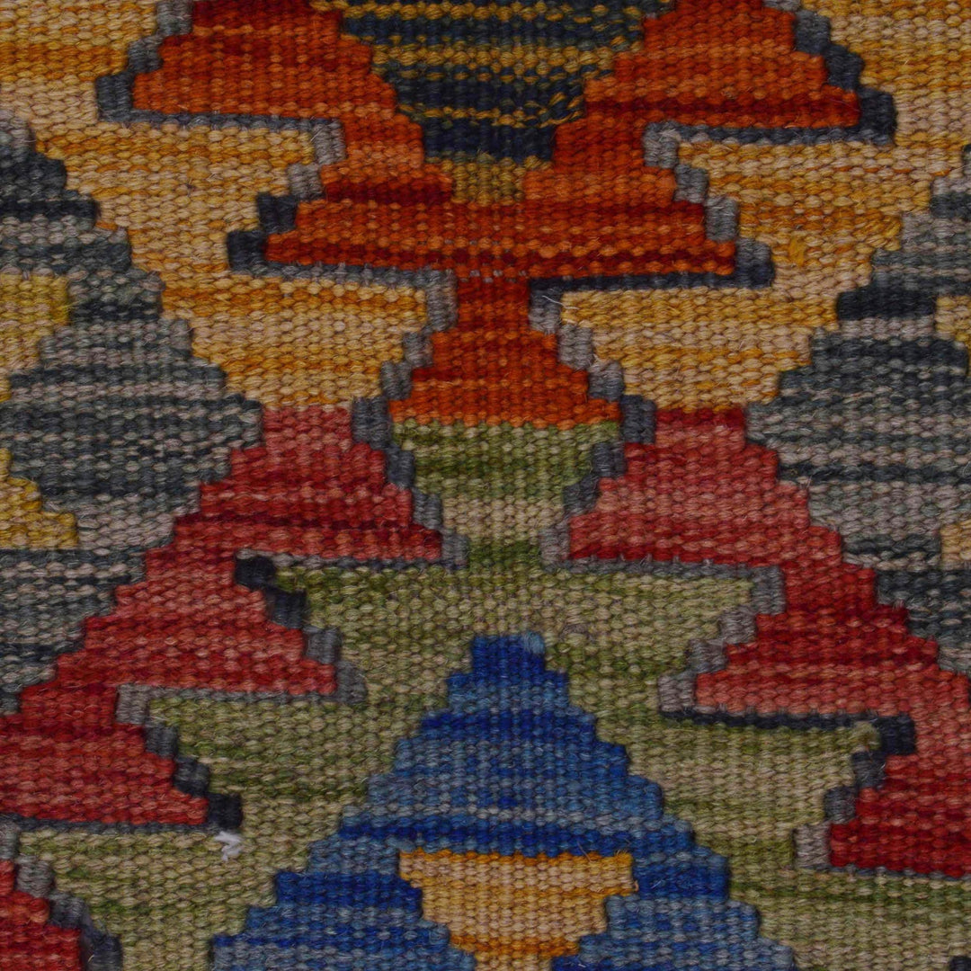Multi Color ful Flat-Weave Wool Kilim Runner 1' 9" x 5' 1" - No. AL63722