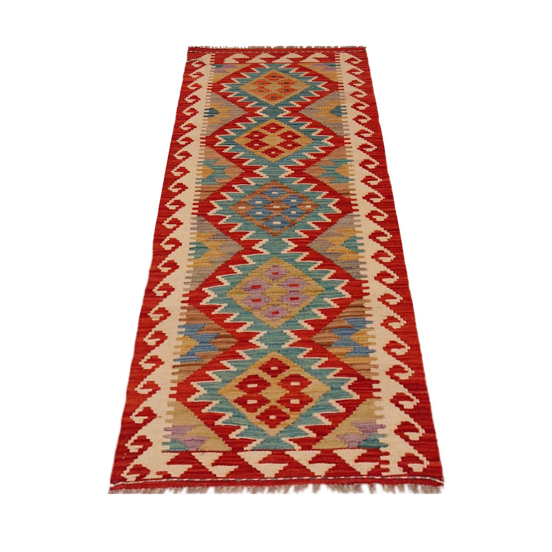 Hand Knotted Afghan Style Kilim Runner 1' 10" x 4' 11" - No. AL11082