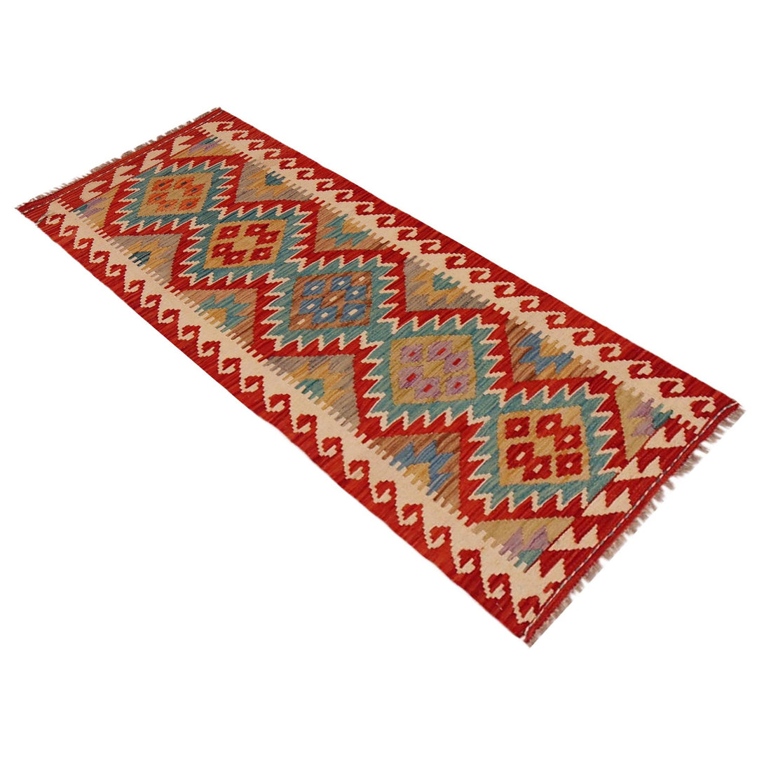 Hand Knotted Afghan Style Kilim Runner 1' 10" x 4' 11" - No. AL11082