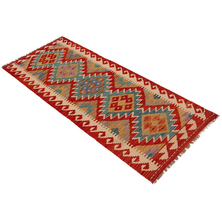 Hand Knotted Afghan Style Kilim Runner 1' 10" x 4' 11" - No. AL11082