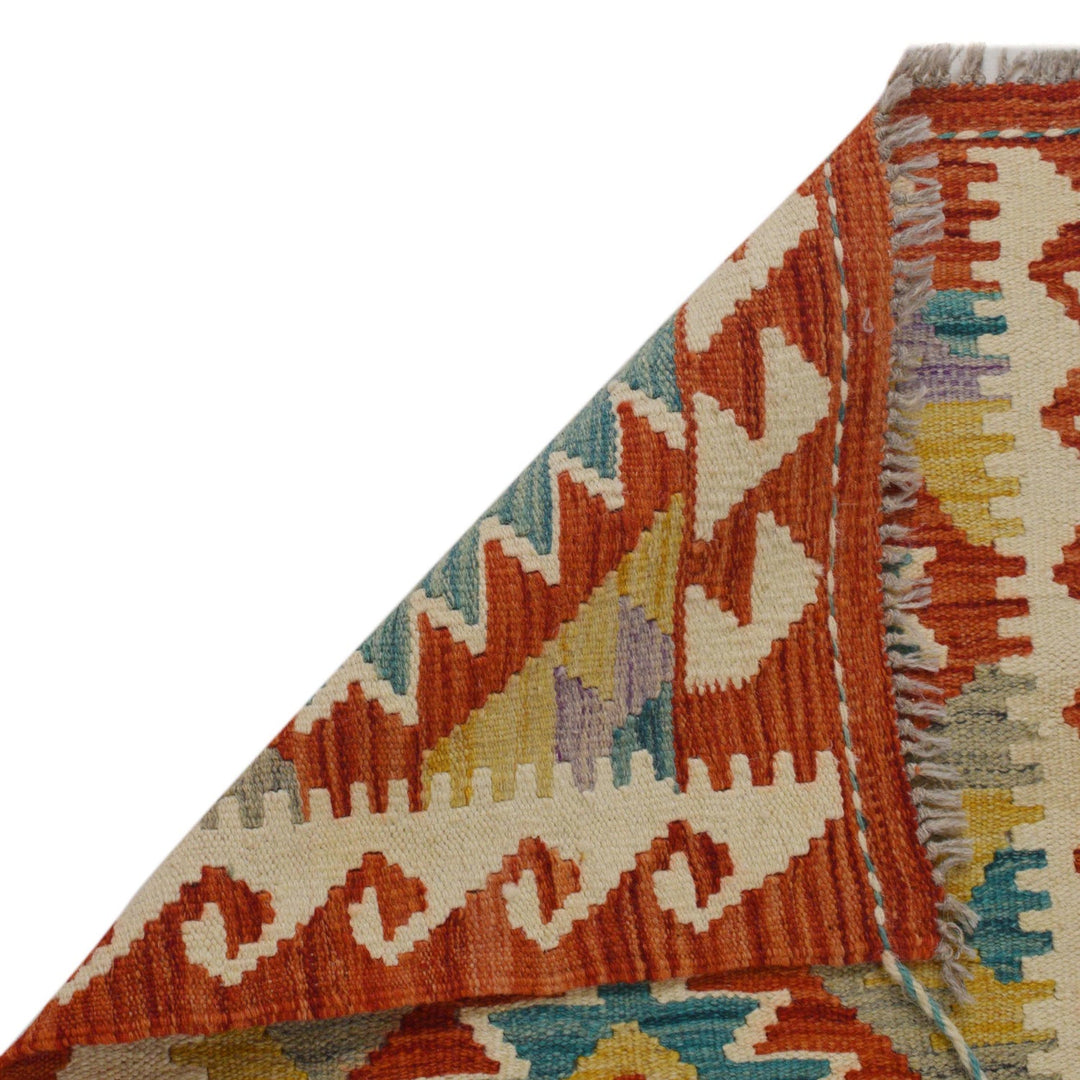 Hand Knotted Afghan Style Kilim Runner 1' 10" x 4' 11" - No. AL11082