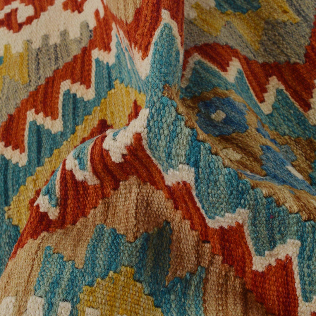 Hand Knotted Afghan Style Kilim Runner 1' 10" x 4' 11" - No. AL11082