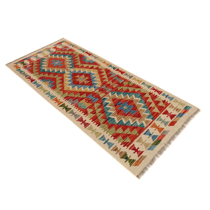 Hand Woven Wool Kelim Runner 1' 10" x 4' 7" - No. AL13877