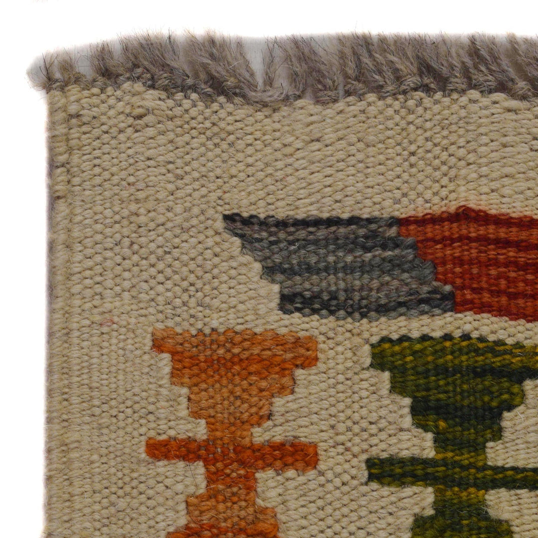 Hand Woven Wool Kelim Runner 1' 10" x 4' 7" - No. AL13877