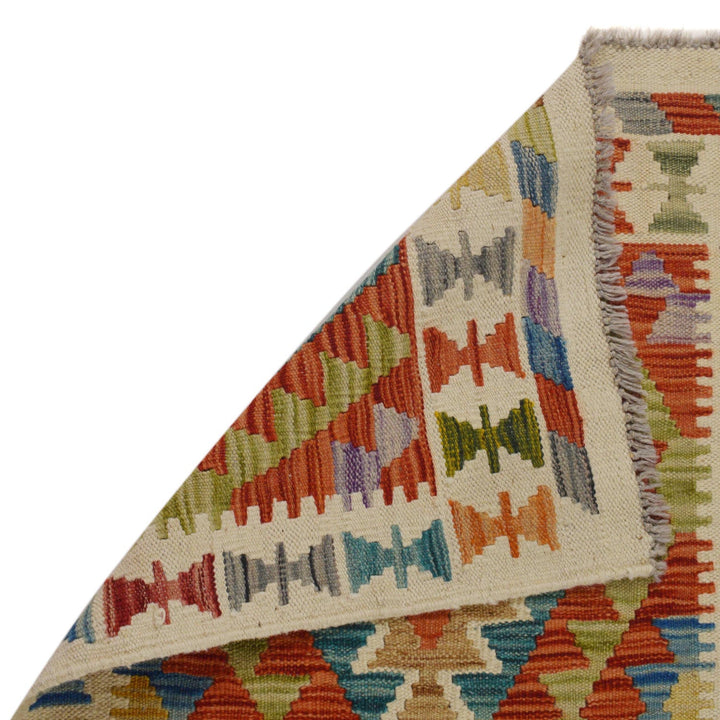 Hand Woven Wool Kelim Runner 1' 10" x 4' 7" - No. AL13877