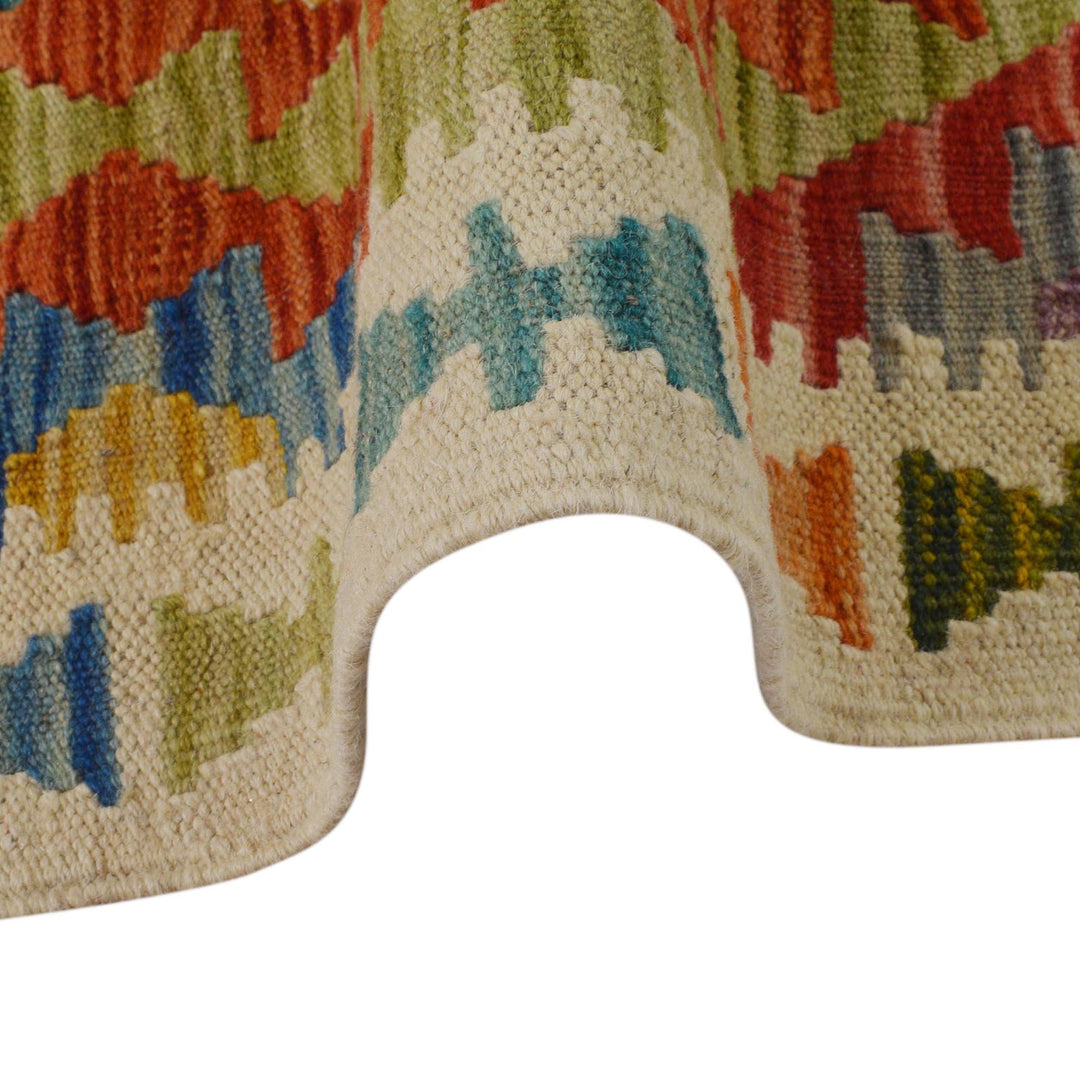 Hand Woven Wool Kelim Runner 1' 10" x 4' 7" - No. AL13877