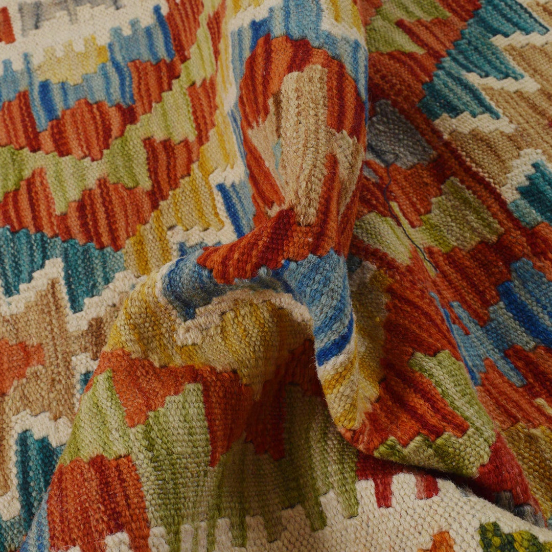 Hand Woven Wool Kelim Runner 1' 10" x 4' 7" - No. AL13877