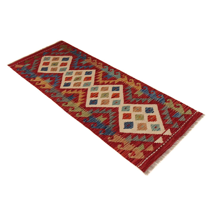Handmade Turkish Design Wool Kilim Runner 1' 8" x 4' 9" - No. AL99932