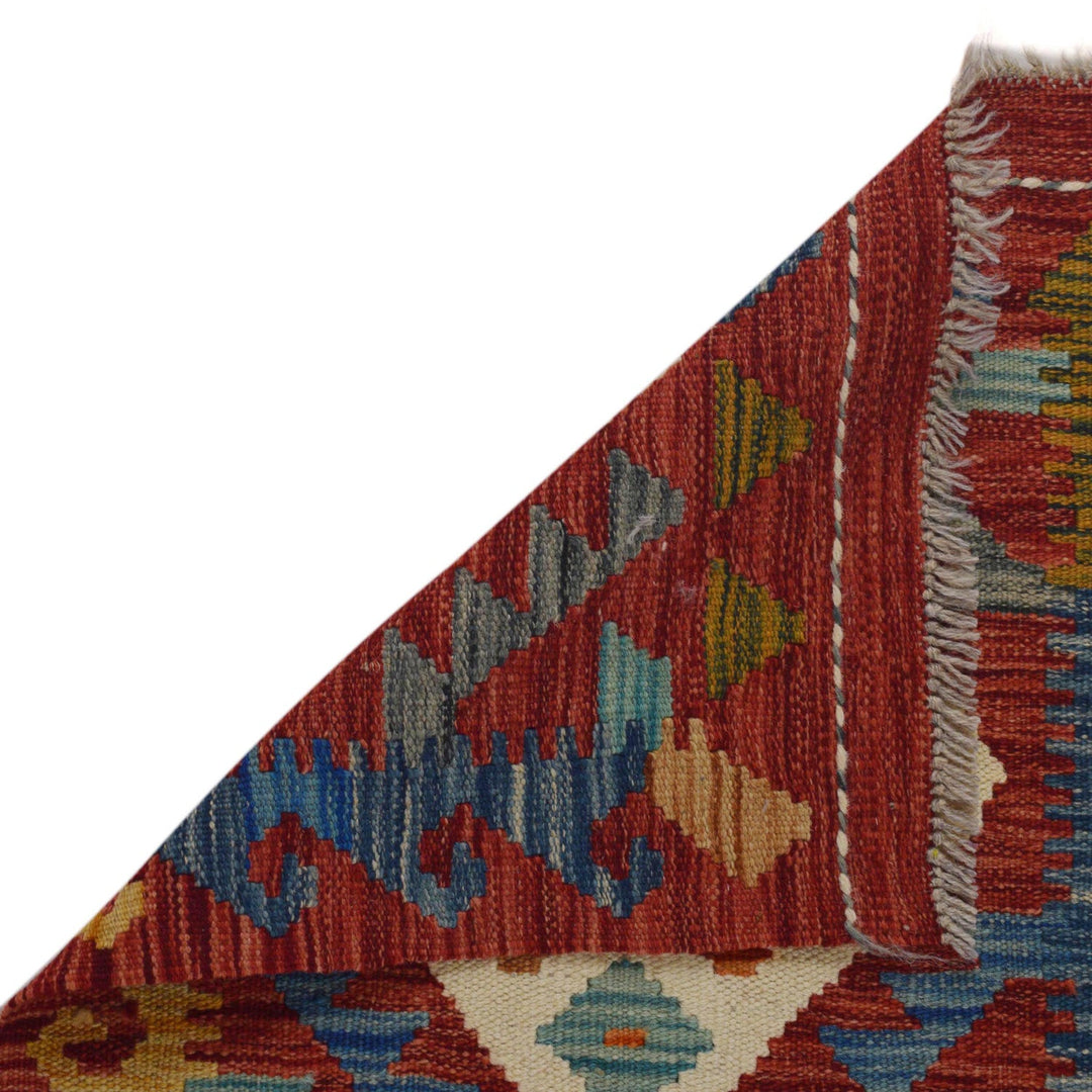 Handmade Turkish Design Wool Kilim Runner 1' 8" x 4' 9" - No. AL99932