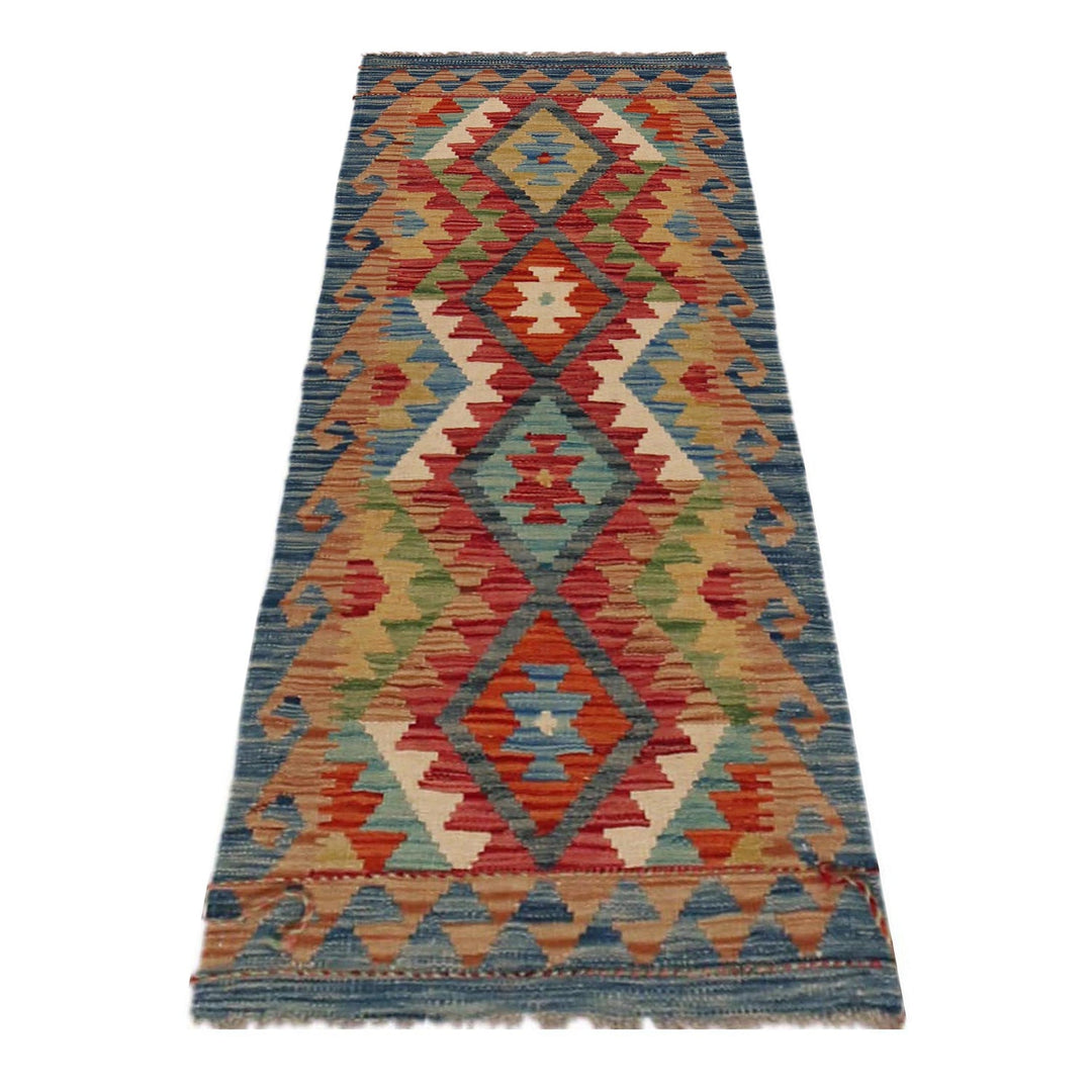 Hand Knotted Afghan Style Kilim Runner 1' 8" x 4' 10" - No. AL94206