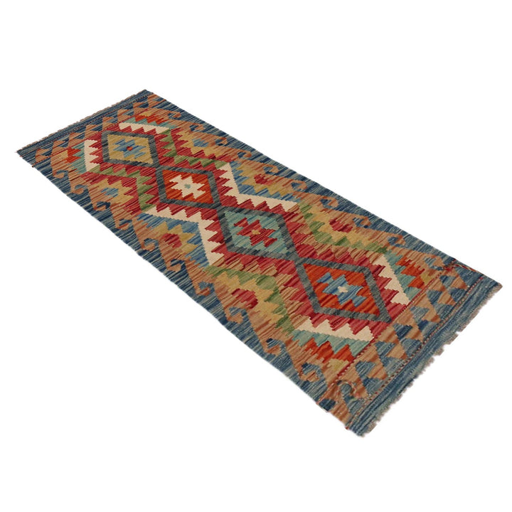 Hand Knotted Afghan Style Kilim Runner 1' 8" x 4' 10" - No. AL94206