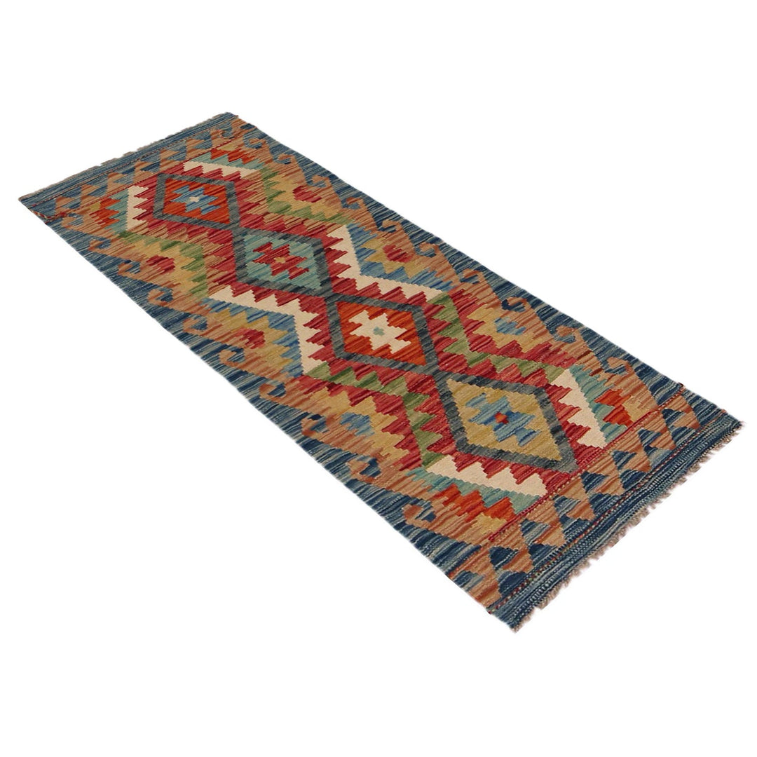 Hand Knotted Afghan Style Kilim Runner 1' 8" x 4' 10" - No. AL94206