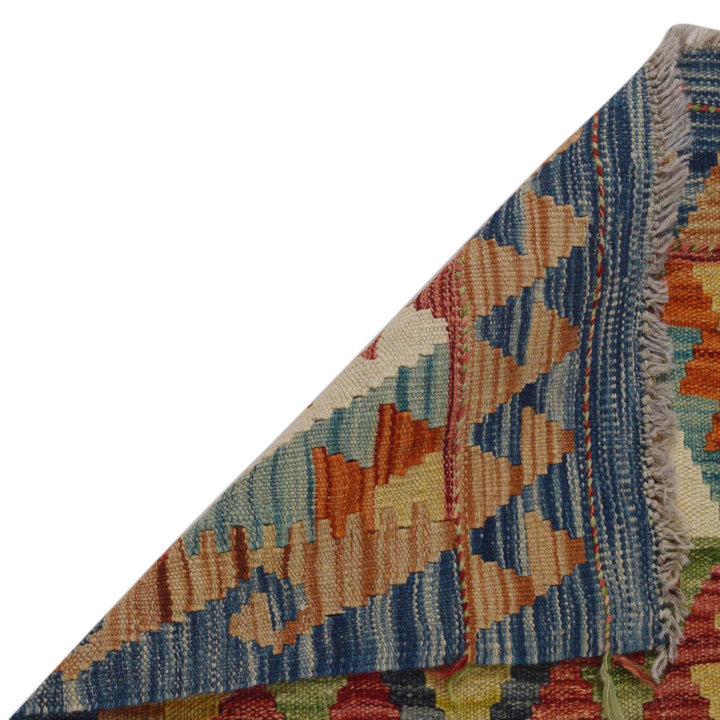 Hand Knotted Afghan Style Kilim Runner 1' 8" x 4' 10" - No. AL94206