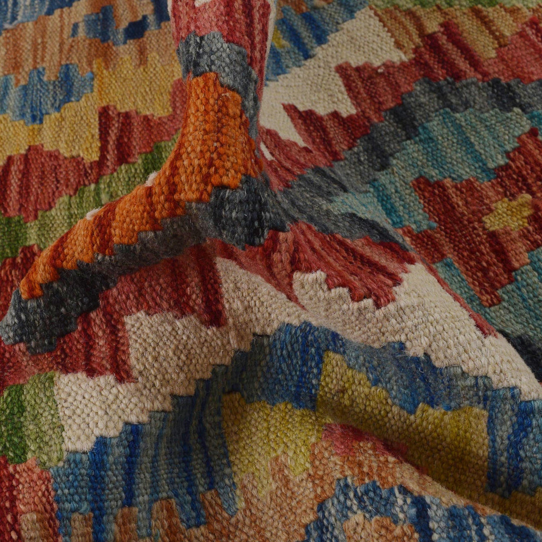 Hand Knotted Afghan Style Kilim Runner 1' 8" x 4' 10" - No. AL94206