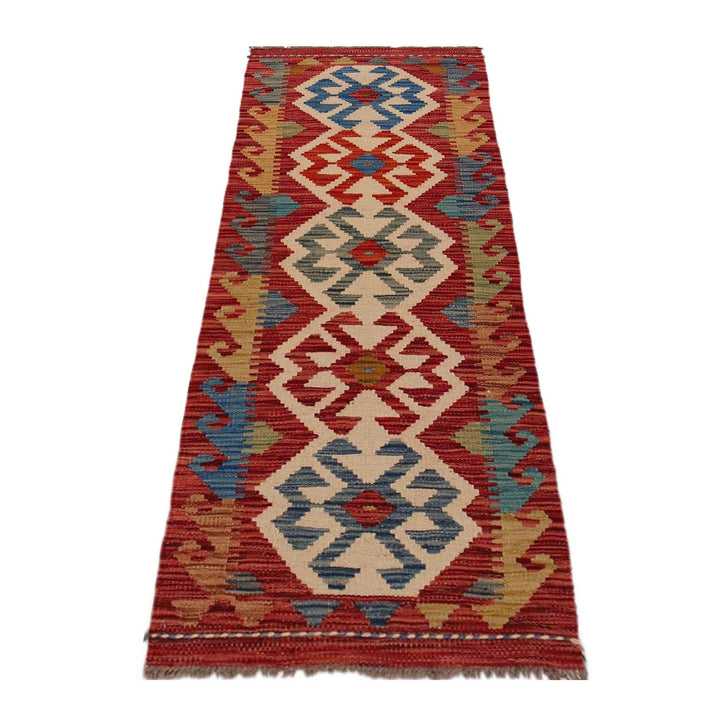 Hand Woven Wool Kelim Runner 1' 9" x 5' 0" - No. AL93297