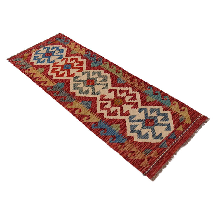 Hand Woven Wool Kelim Runner 1' 9" x 5' 0" - No. AL93297