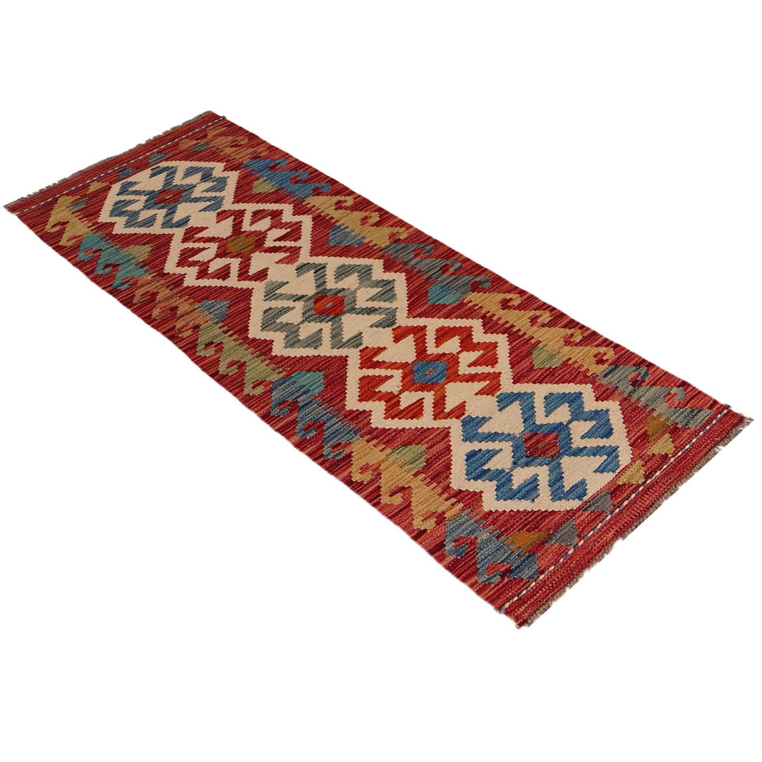 Hand Woven Wool Kelim Runner 1' 9" x 5' 0" - No. AL93297