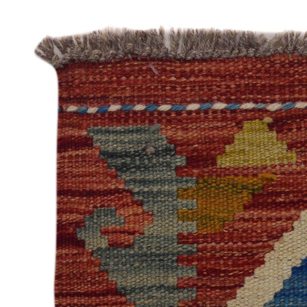 Hand Woven Wool Kelim Runner 1' 9" x 5' 0" - No. AL93297