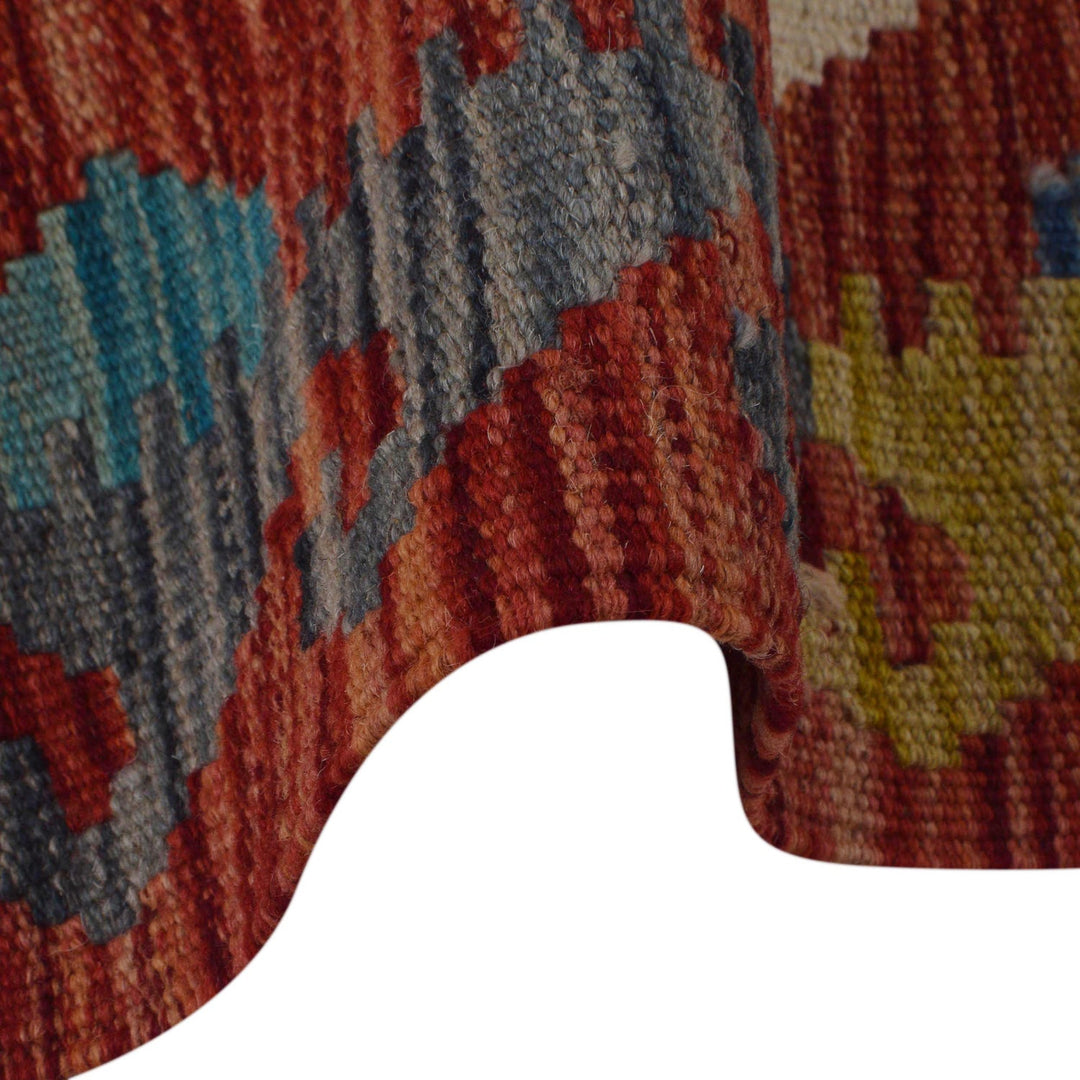 Hand Woven Wool Kelim Runner 1' 9" x 5' 0" - No. AL93297