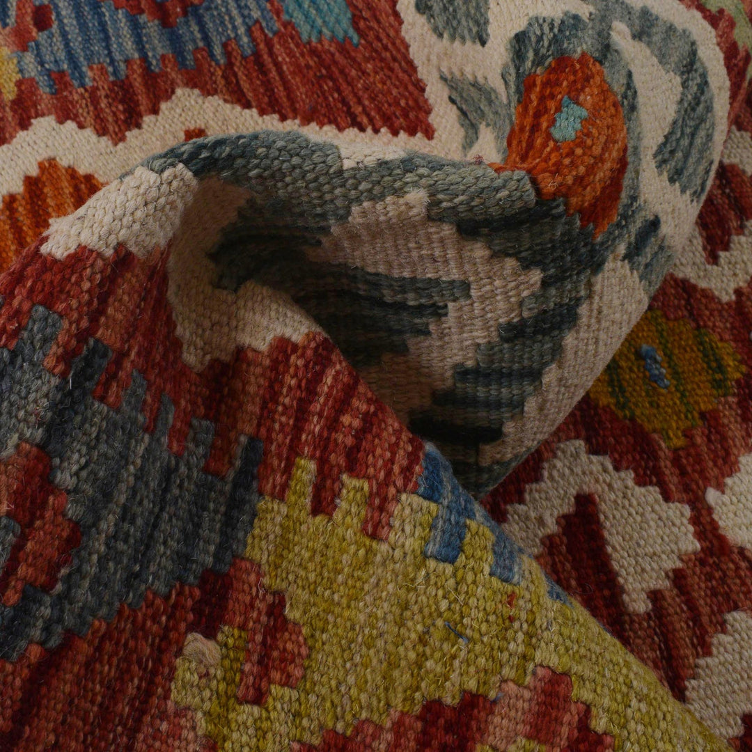 Hand Woven Wool Kelim Runner 1' 9" x 5' 0" - No. AL93297