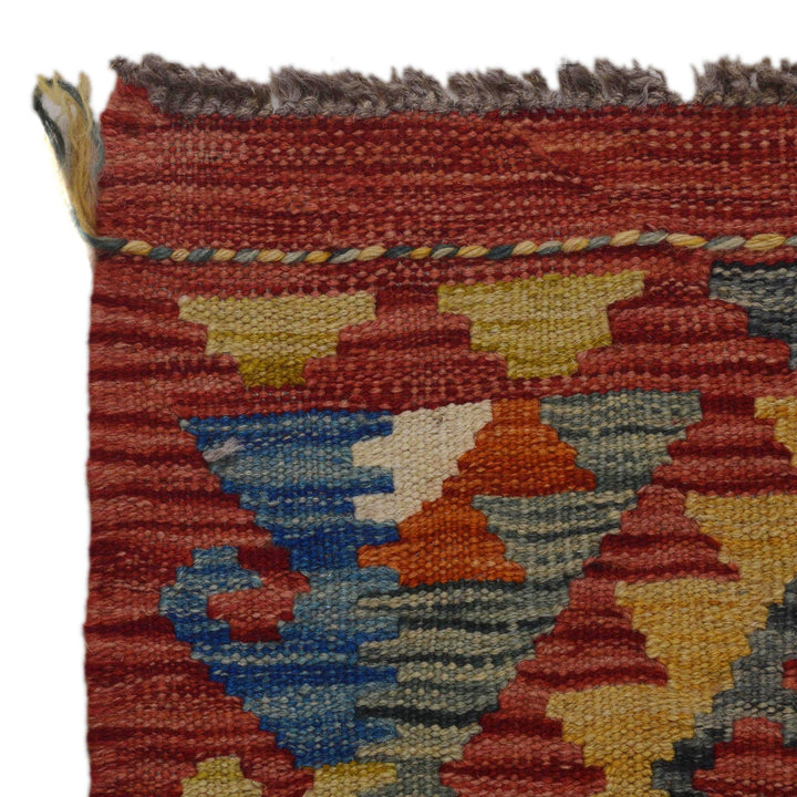 Handmade Turkish Design Wool Kilim Runner 1' 8" x 4' 8" - No. AL80753