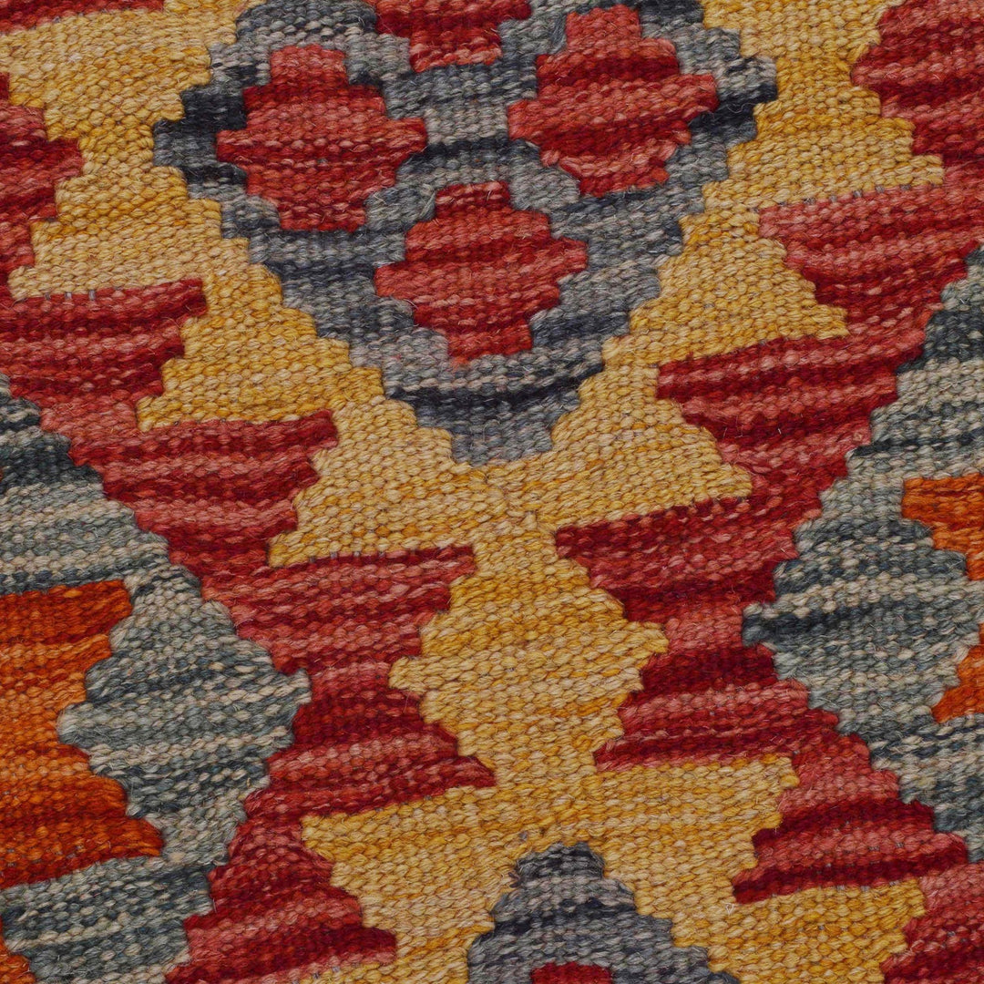 Handmade Turkish Design Wool Kilim Runner 1' 8" x 4' 8" - No. AL80753