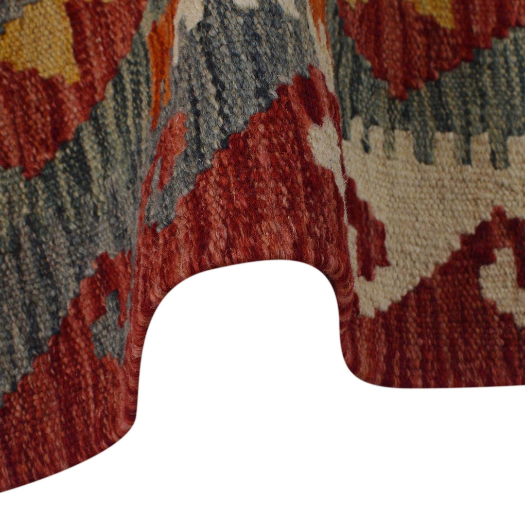 Handmade Turkish Design Wool Kilim Runner 1' 8" x 4' 8" - No. AL80753