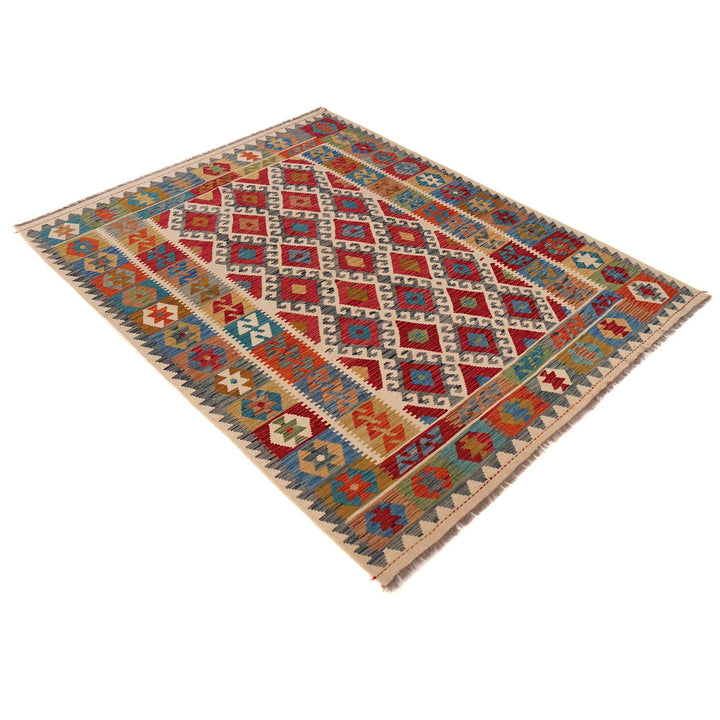 Handmade Turkish Design Wool Kilim 6' 0" x 7' 10" - No. AL70338