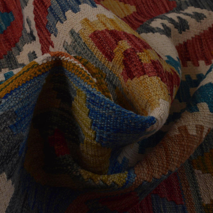 Handmade Turkish Design Wool Kilim 6' 0" x 7' 10" - No. AL70338