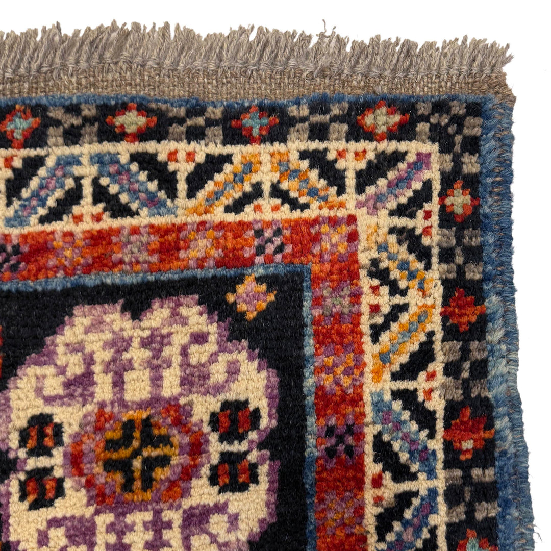 Red Afghan Oriental Rug 3' 1" x 4' 9" Hand-Knotted pattern
