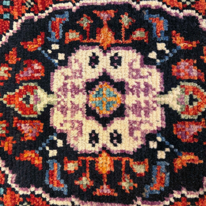 Red Afghan Oriental Rug 3' 1" x 4' 9" Hand-Knotted border