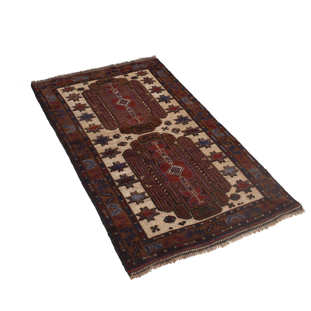 Afghan Baluchi Rug 2'11" x 4'7" Hand-Knotted view