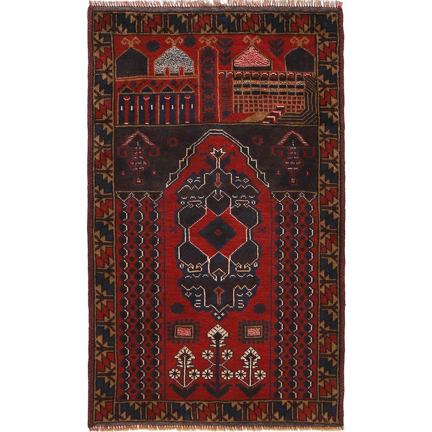 Hand Knotted Prayer Rug 3' 1" x 4' 10" - No. AL67707