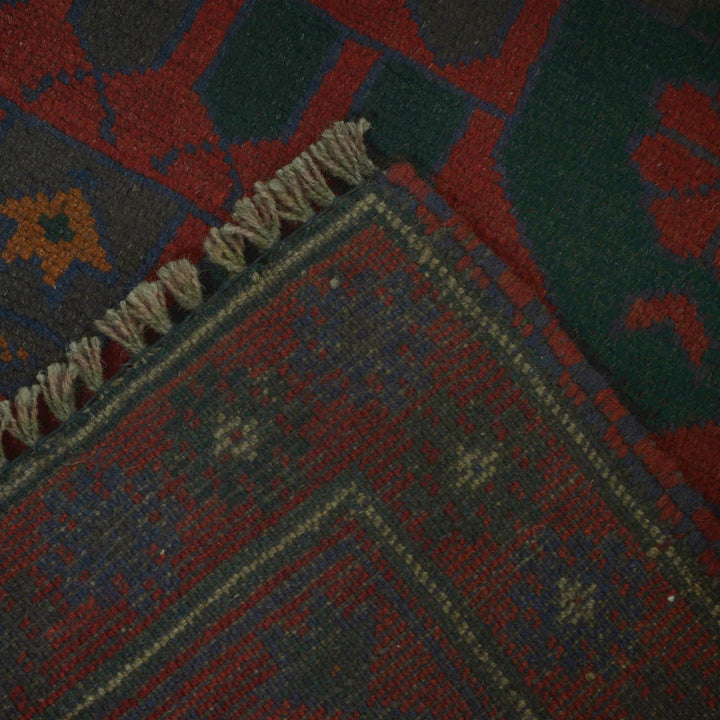 Red Afghan Prayer Rug 2' 10" x 4' 7" Hand-Knotted | No. AL88238