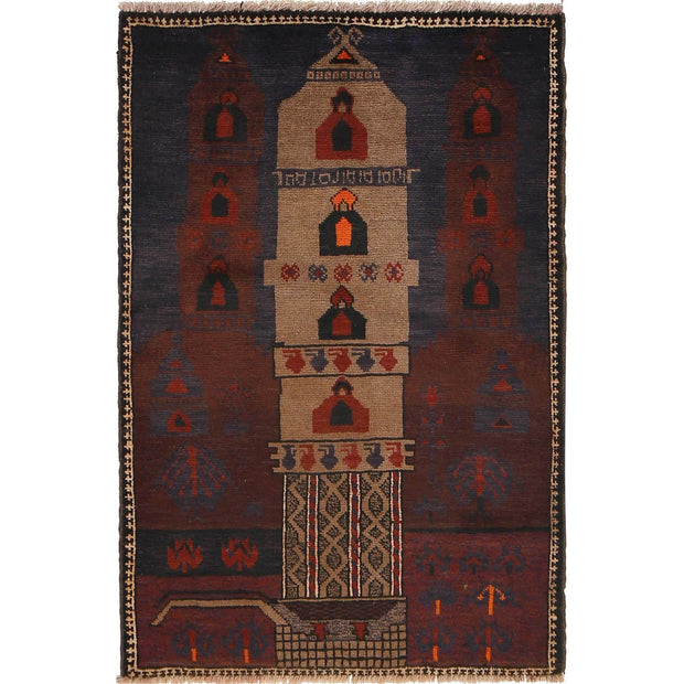 Hand Knotted Prayer Rug 2' 11" x 4' 6" - No. AL54808