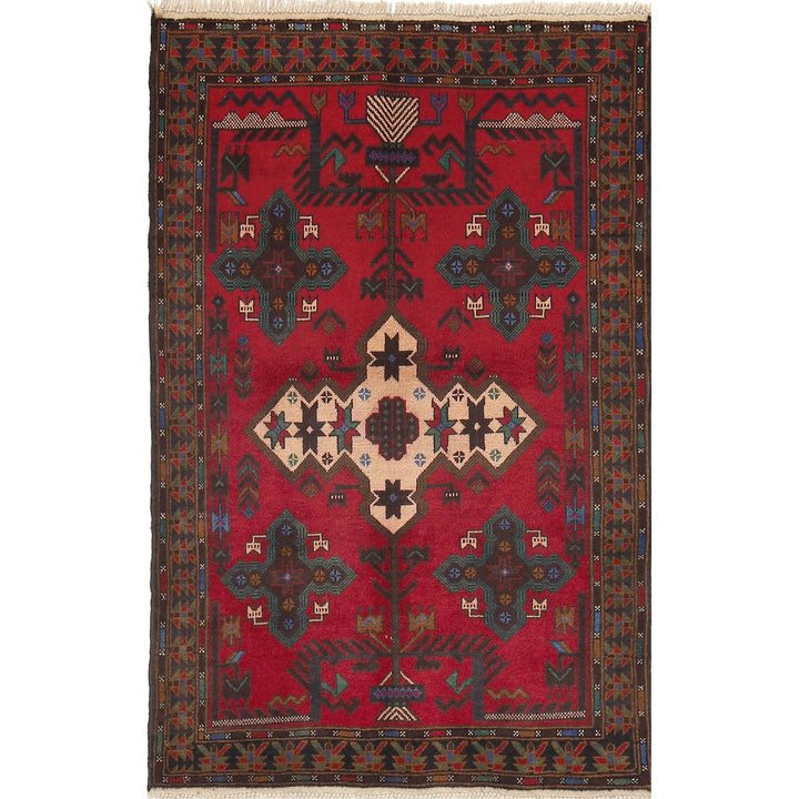 Red Color Baluchi Rug 2' 11" x 4' 7" - No. AL12448