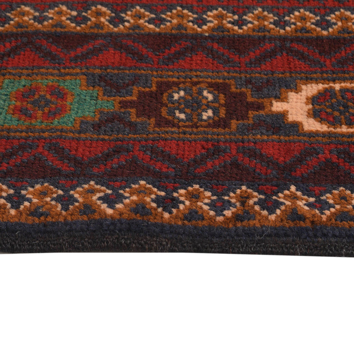 Afghan Prayer Rug 2' 11" x 5' 3" Hand-Knotted detail